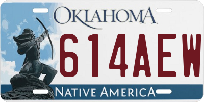 OK license plate 614AEW