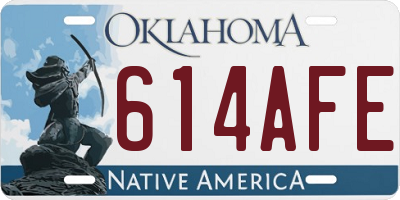 OK license plate 614AFE