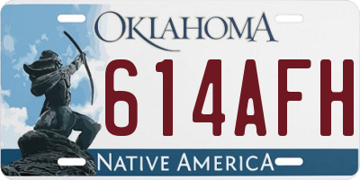OK license plate 614AFH