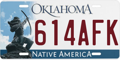 OK license plate 614AFK