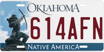 OK license plate 614AFN