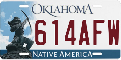 OK license plate 614AFW