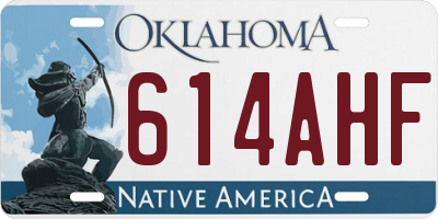 OK license plate 614AHF