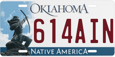 OK license plate 614AIN