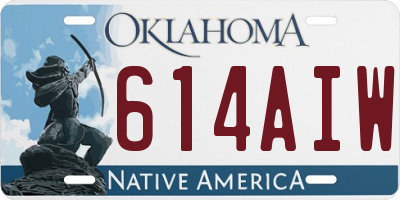 OK license plate 614AIW