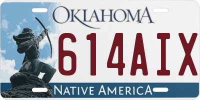 OK license plate 614AIX