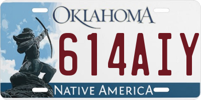 OK license plate 614AIY
