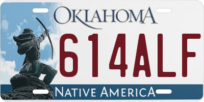OK license plate 614ALF