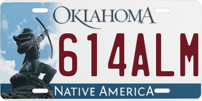 OK license plate 614ALM