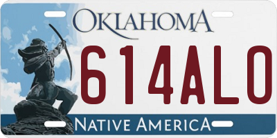 OK license plate 614ALO