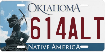 OK license plate 614ALT