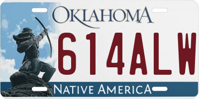 OK license plate 614ALW