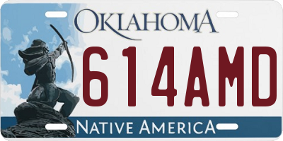 OK license plate 614AMD