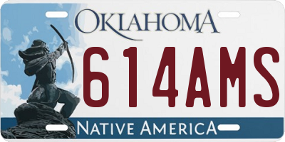 OK license plate 614AMS
