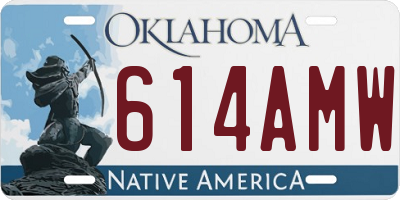 OK license plate 614AMW