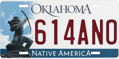 OK license plate 614ANO