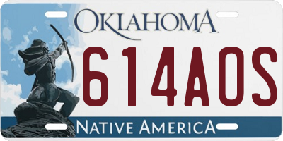 OK license plate 614AOS