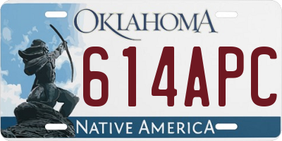 OK license plate 614APC