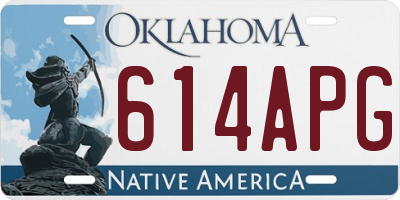 OK license plate 614APG