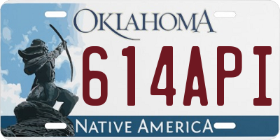 OK license plate 614API
