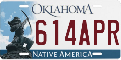 OK license plate 614APR