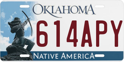 OK license plate 614APY