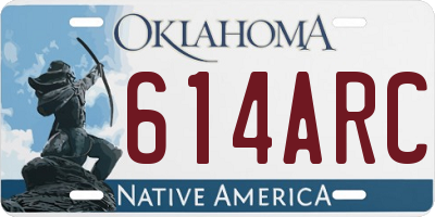 OK license plate 614ARC