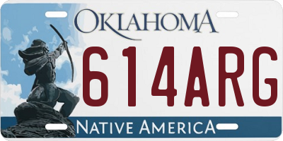 OK license plate 614ARG
