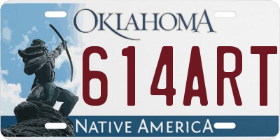 OK license plate 614ART