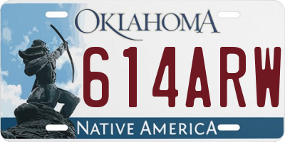 OK license plate 614ARW
