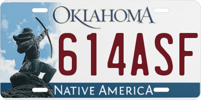 OK license plate 614ASF