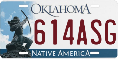 OK license plate 614ASG