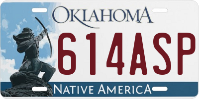 OK license plate 614ASP