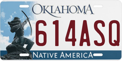 OK license plate 614ASQ