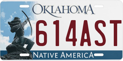 OK license plate 614AST