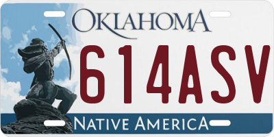 OK license plate 614ASV