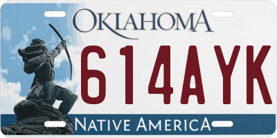 OK license plate 614AYK