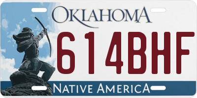 OK license plate 614BHF
