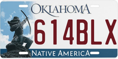 OK license plate 614BLX