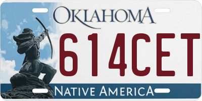 OK license plate 614CET