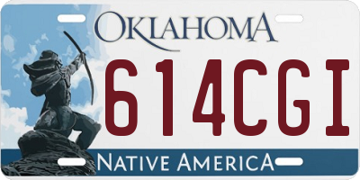 OK license plate 614CGI