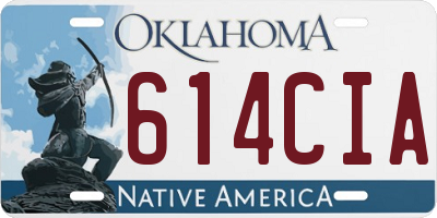 OK license plate 614CIA