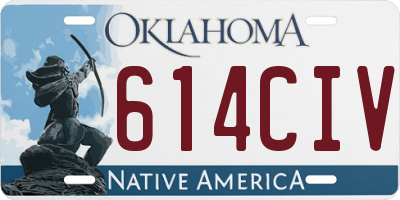 OK license plate 614CIV