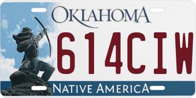 OK license plate 614CIW