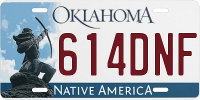 OK license plate 614DNF