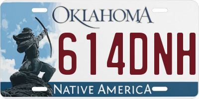 OK license plate 614DNH