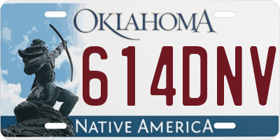 OK license plate 614DNV