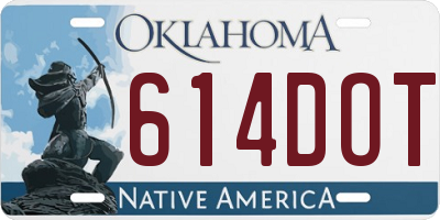 OK license plate 614DOT