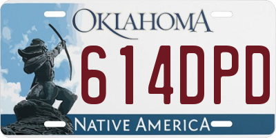 OK license plate 614DPD