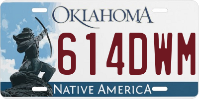 OK license plate 614DWM
